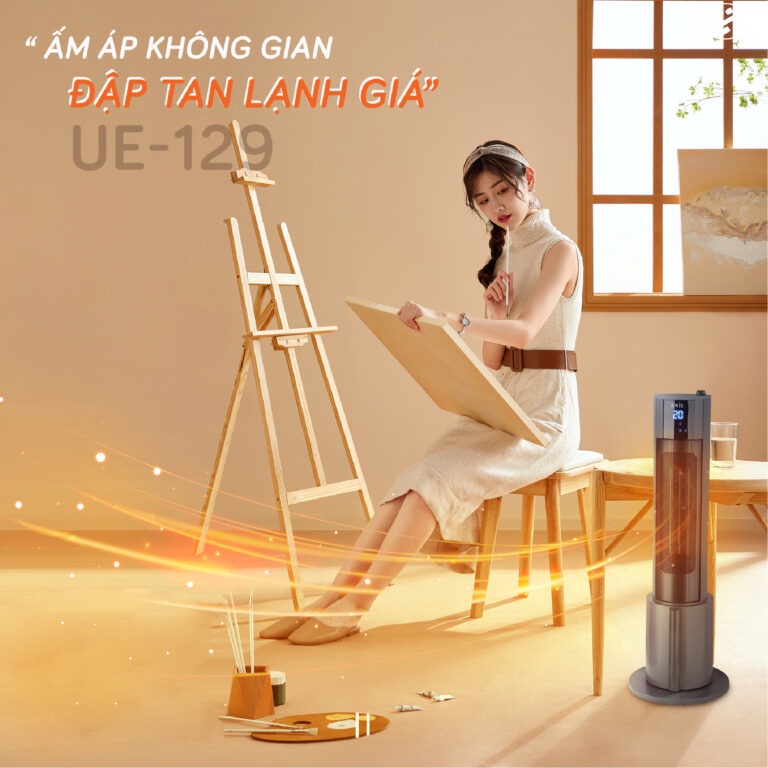 Máy sưởi gốm UNIE UE-129 BH 12 tháng - Hàng Chính Hãng