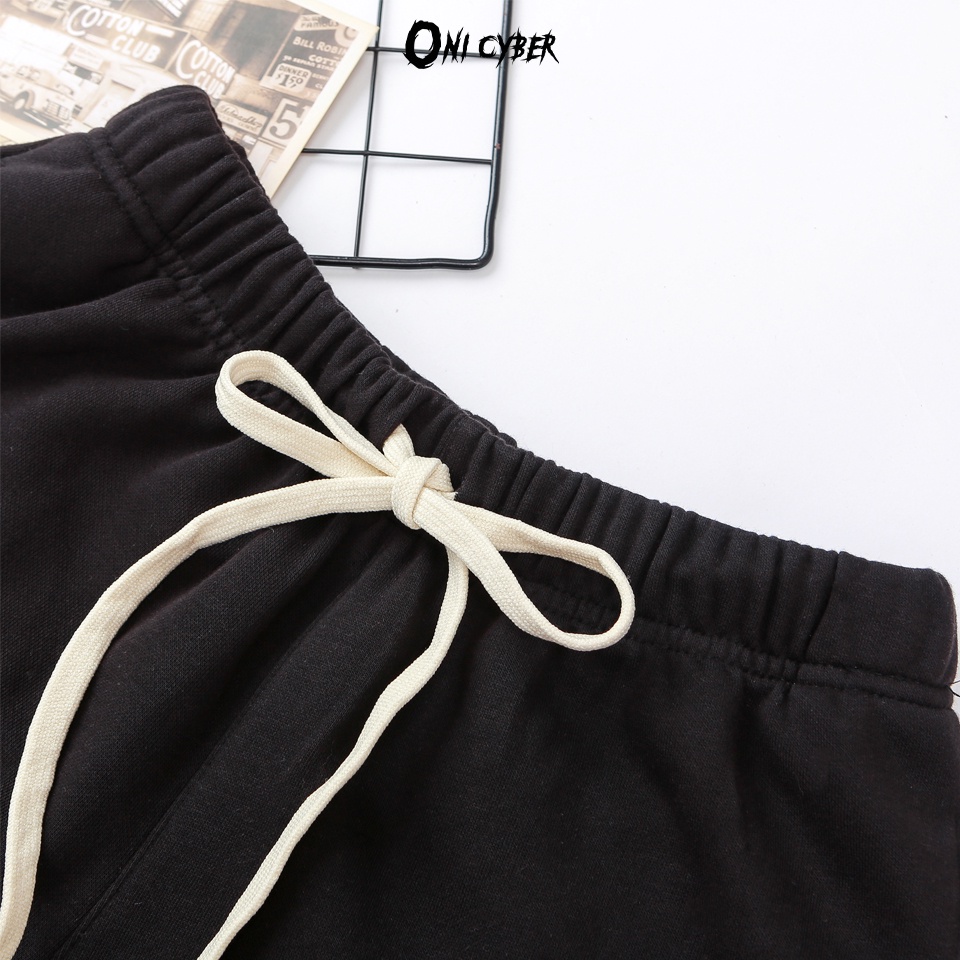 Quần short Unisex ONI CYBER chất nỉ dày dặn, quần đùi nam nữ Local brand bassic cao cấp 2 màu đen và be in logo QONI01 | BigBuy360 - bigbuy360.vn