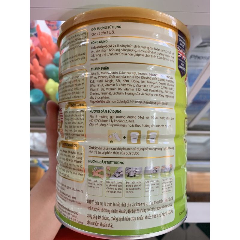 Sữa bột Colosbaby, 800g Gold 1000lgG 0+, 1+, 2+