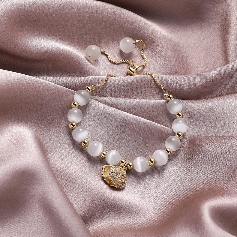 OIMG  Vòng tay nữ Opal Zircon Vỏ hợp kim có thể điều chỉnh