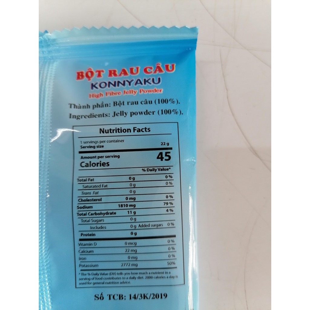 [22g] BỘT RAU CÂU [VN] KONNYAKU High Fibre Jelly Powder (btn-hk)