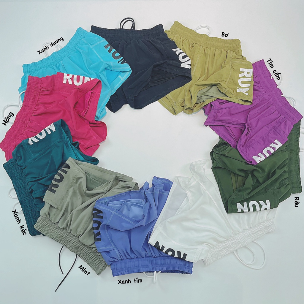 Quần Đùi Thể Thao Nữ 2 Lớp Boxer Run Siêu Xinh