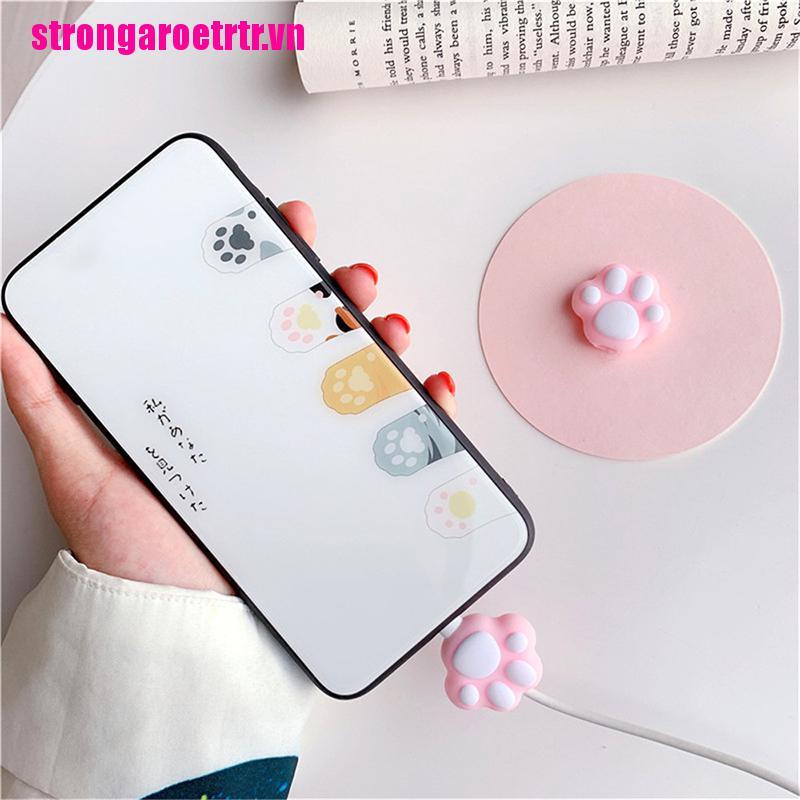 Dụng Cụ Quấn Bảo Vệ Dây Cáp USB / Điện Thoại Hình Chân Mèo Dễ Thương