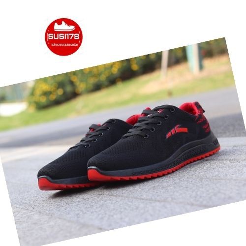 GiàyThể thao Nam Giày Sneaker kiêu dáng hàn quốc đế đỏ lót thoáng khí đi nhẹ êm mềm hd74