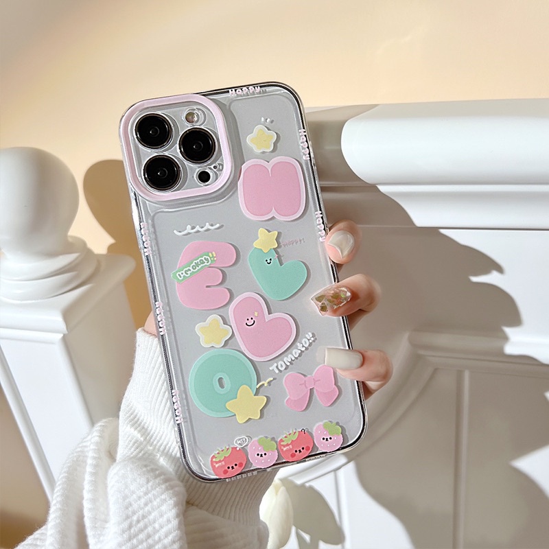 (SIÊU RẺ) Ốp lưng iphone chữ cái béo cà chua dễ thương 7plus/8/8plus/x/xr/xs/11/12/13/pro/max/plus/promax