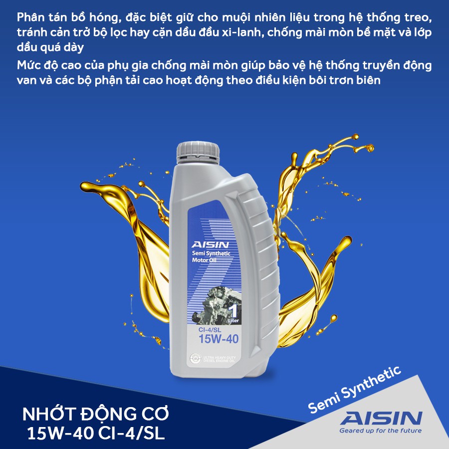 Nhớt Động Cơ AISIN ECSI1541P 15W40 CI4 / SL Semi Synthetic 1L Nhập Khẩu Chính Hãng