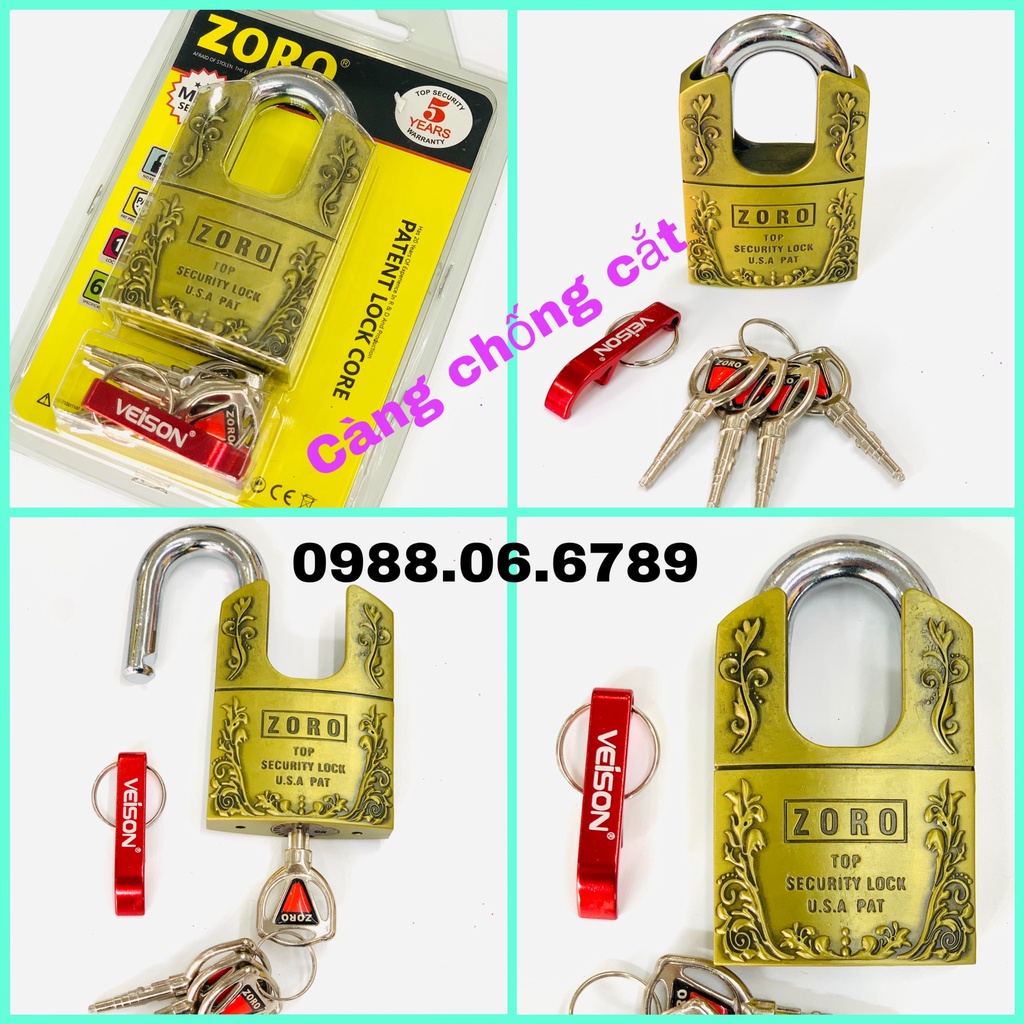 Ổ khóa cao cấp ZORO 6 phân,chìa đạn⚡FREE SHIP⚡ KHÓA BẤM KHÔNG CẦN CHÌA,Ổ Khóa 6 Phân Chống Cắt, Khoá Nhà Chống Trộm