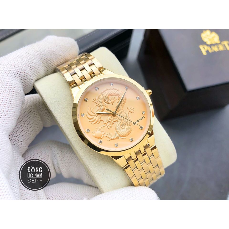 đồng hồ nam Baishuns mặt rồng dây vàng chống nước chống xước,tặng kèm vòng tì hưu | BigBuy360 - bigbuy360.vn