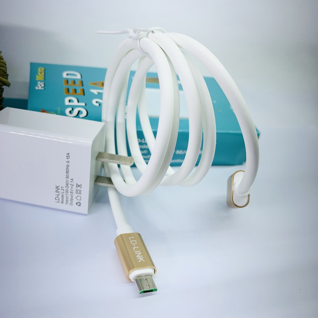Bộ sạc cáp 2.1A LDlink chân micro dành cho điện thoại android, bảo hành dài vút chỉ 36 THÁNG 1 ĐỔI 1