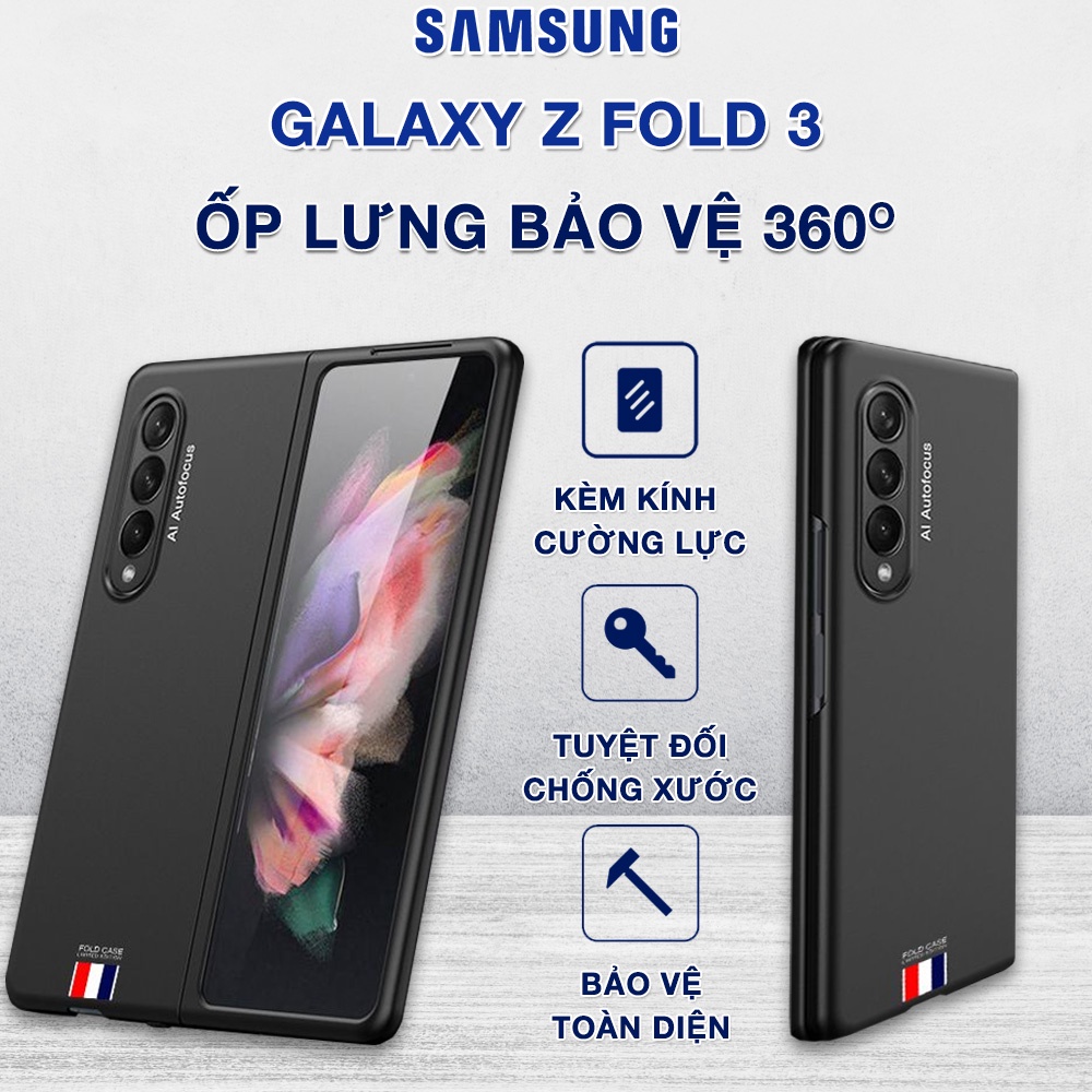 Ốp lưng Samsung Z Fold 3 chống sốc có kính cường lực bảo vệ toàn diện - Ốp Samsung Galaxy Z Fold 3