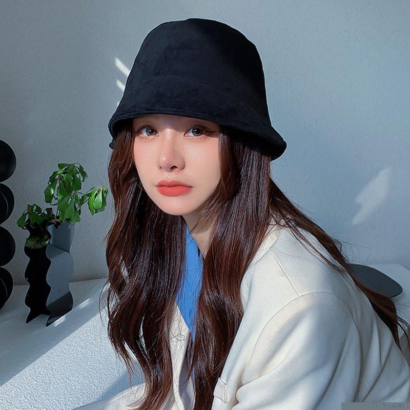 Mũ xô chất liệu da lộn màu trơn thời trang chu vi 56-58cm cho nam và nữ