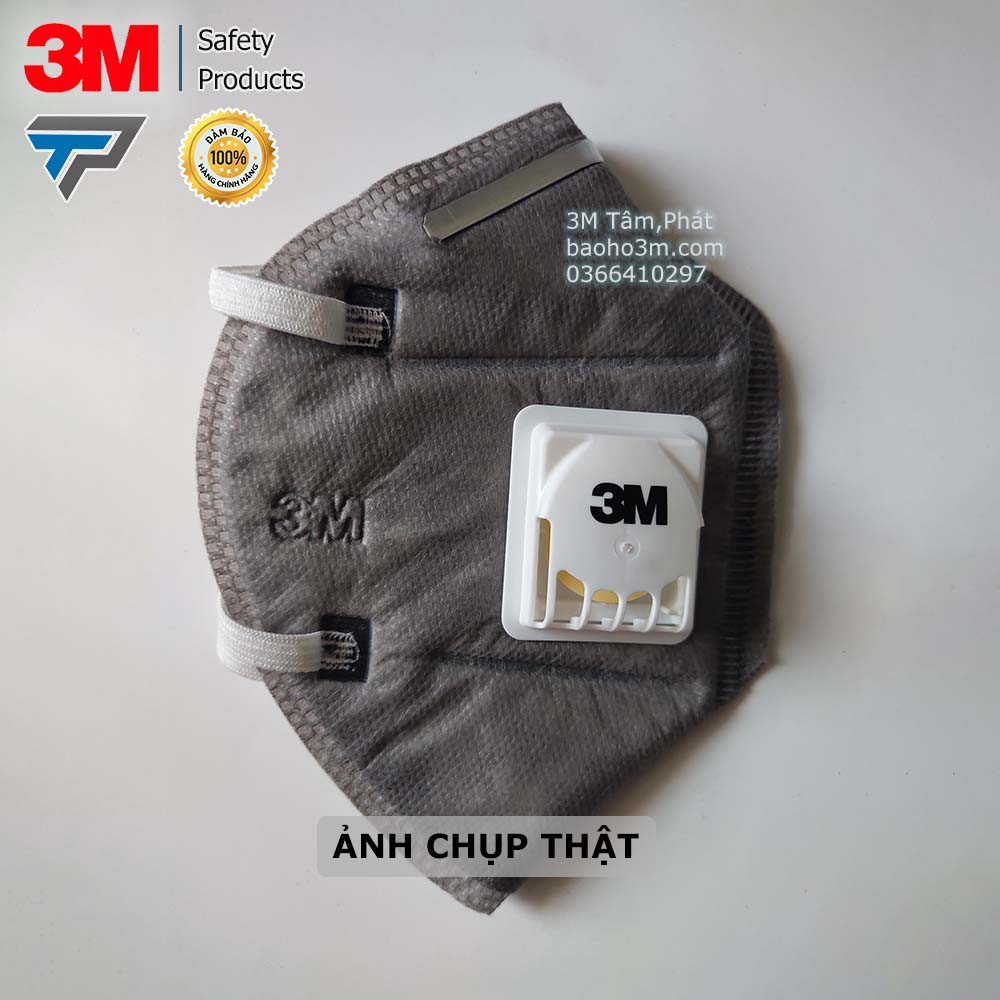 [LẺ 1 CÁI] khẩu trang 3M 9542V xám - quai qua đầu - chống bụi PM2.5 & mùi hoá chất | BigBuy360 - bigbuy360.vn