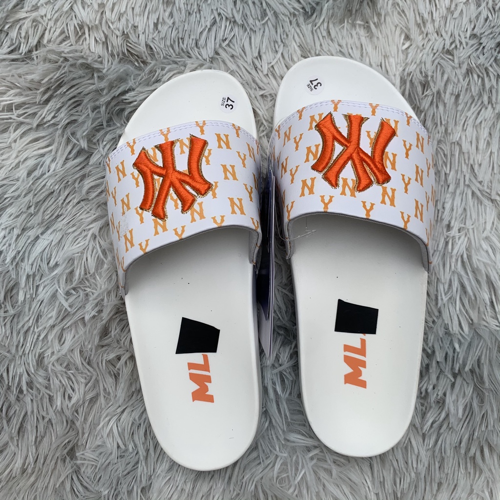 Dép nam nữ MLB ny chữ thêu unisex hàng cao cấp