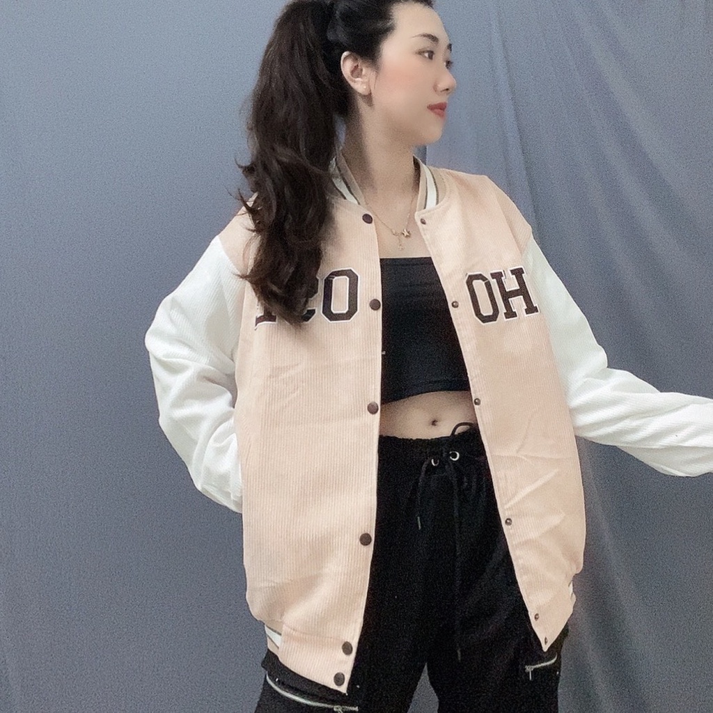 Áo Bomber Nhung Gân Thêu CHOOSE Chất Nhung Mịn Đẹp Form rộng 2 Lớp Unisex Nam Nữ Satiny DB206