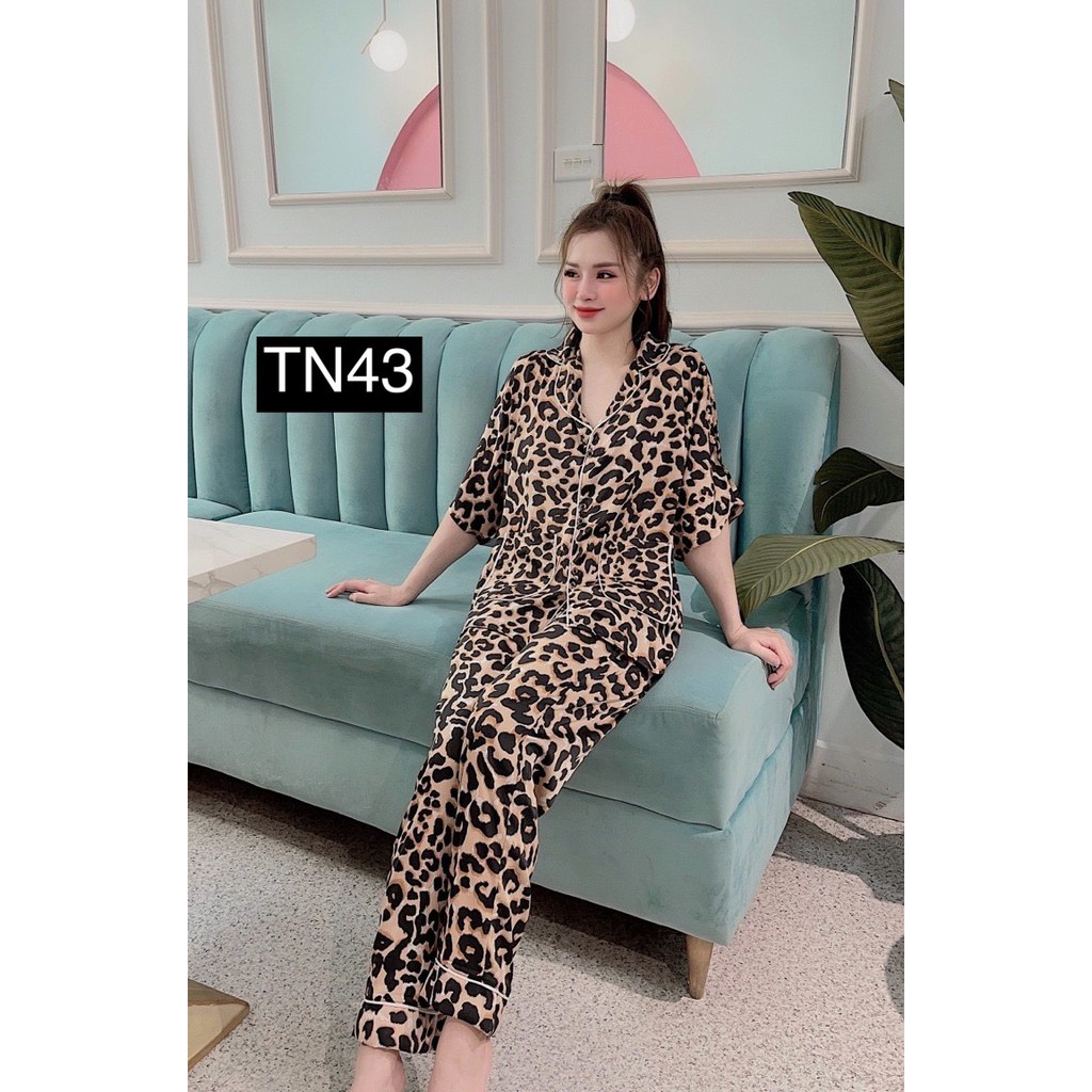 Set Pizama Nữ Mặc Nhà - Đồ Bộ Pijama Ngủ Đồ Bộ Ngủ Nữ Tay Ngắn Satin Cao Cấp Họa Tiết Hot Hit-Kèm Hình Thật Shop Chụp