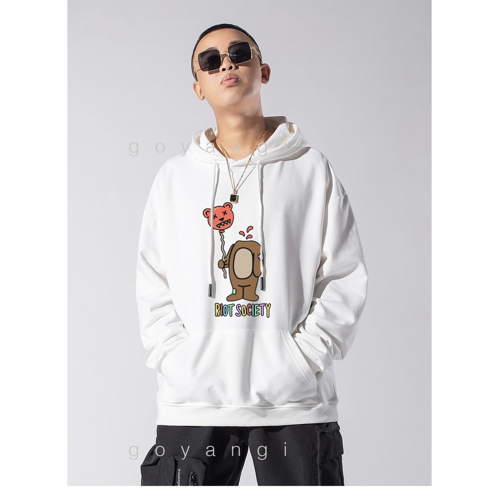 Áo hoodie goyangi Unisex Bubble Bear phong cách Hàn Quốc