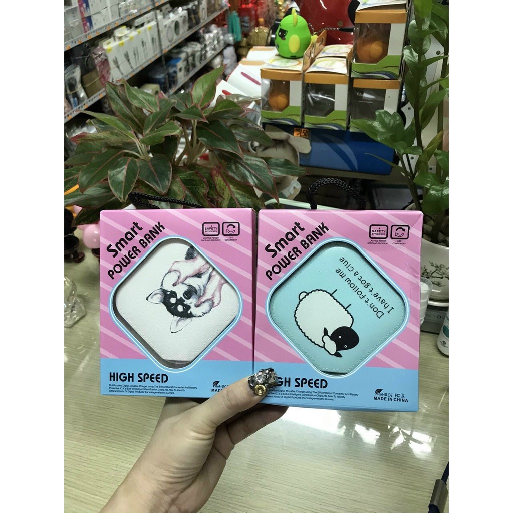 Sạc Pin dự phòng Mini PowerBank 10000 mAh Highspeed hình siêu cute xinh xắn nhỏ gọn