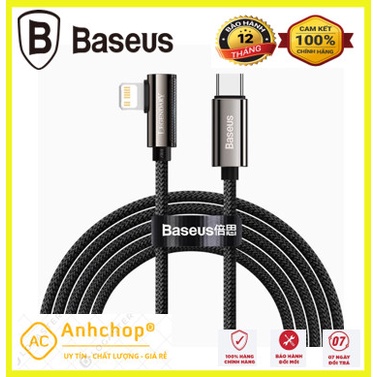 Cáp sạc nhanh Baseus Legend Series 20wElbow Fast Charging Data Cable USB to IP2.4A 1m+2m)-Hàng