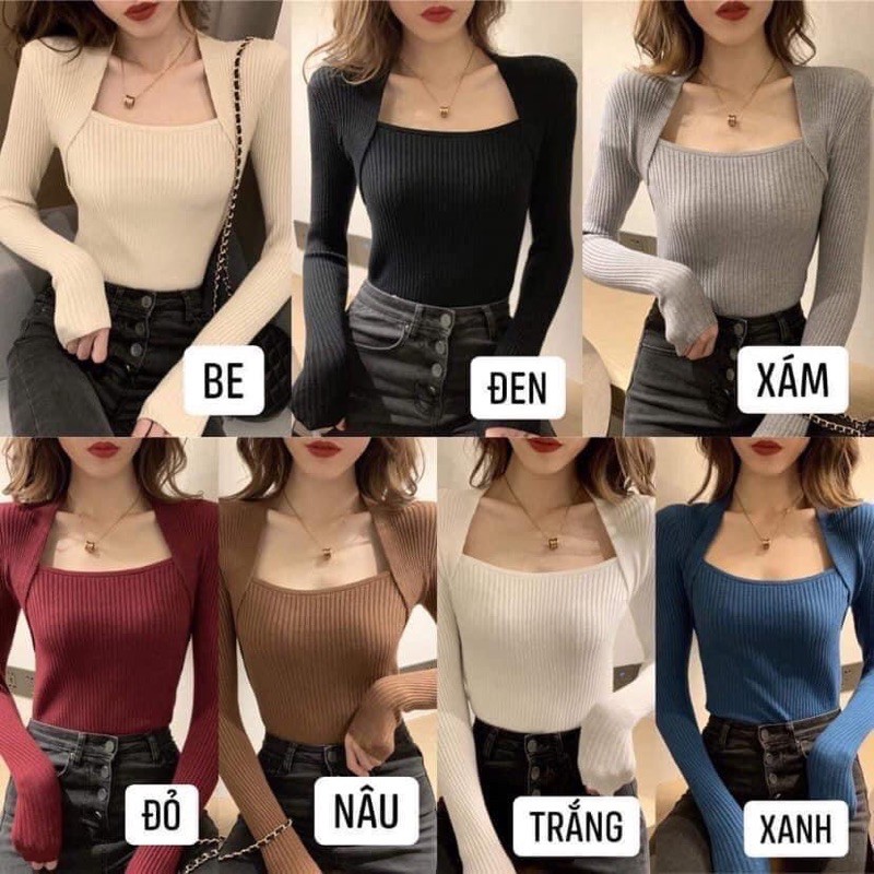 ÁO LEN TĂM CỔ VUÔNG HOT HIT