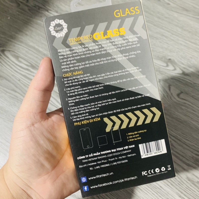 Kính Cường lực Vsmart active 1 trong suốt tặng phụ kiện dán Kính chính hãng Isen bảo vệ chống va đập
