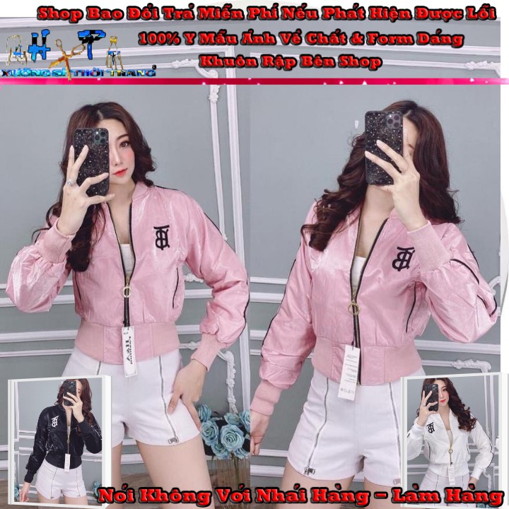 Áo Khoác Lửng Nữ Cao Cấp Phi Xà Cừ   Thêu Logo Thời Trang Cực Sang Chảnh  mẫu Mới 2020- Hàng có sẵn