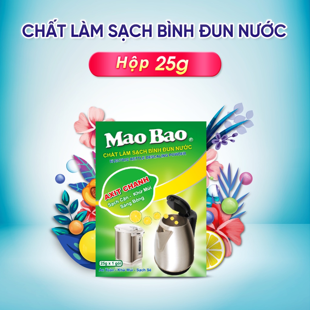 Chất Làm Sạch Bình Đun Nước Mao Bao 25g x1 gói