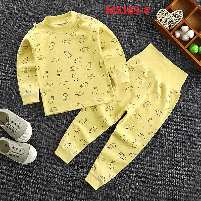 MS163 - Bộ cotton cạp cao họa tiết cho bé trai và gái | WebRaoVat - webraovat.net.vn