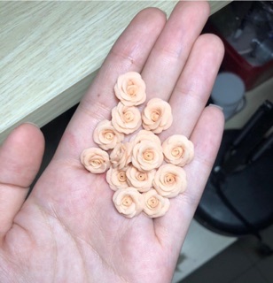 Hoa hồng bột trang trí móng