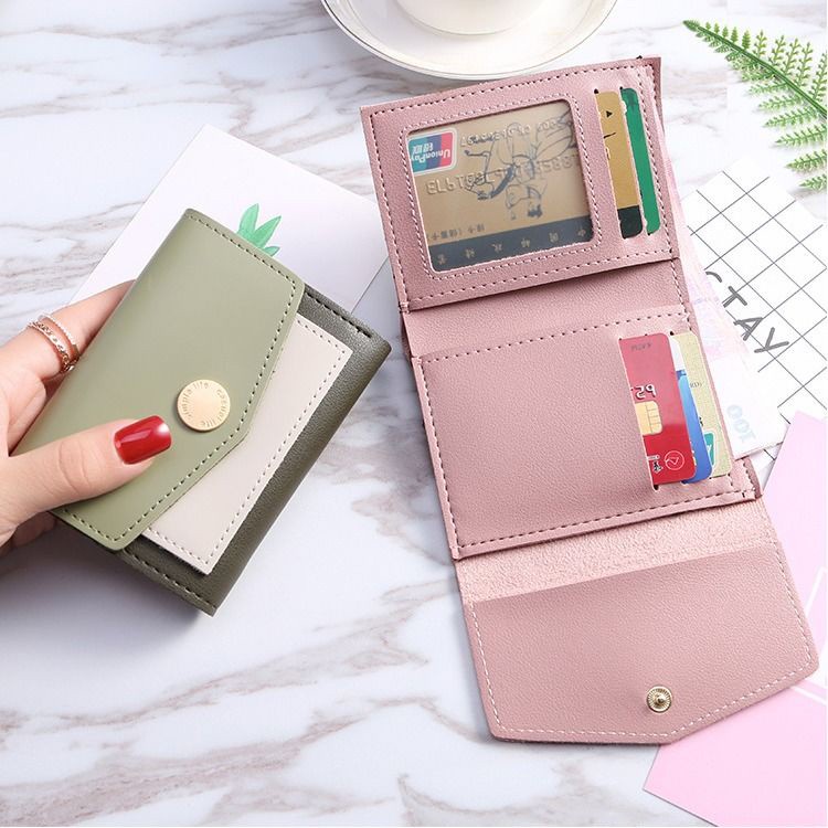 Ví Đựng Tiền Xu Mini Gấp Ba Có Khóa Kéo Giá Đỡ