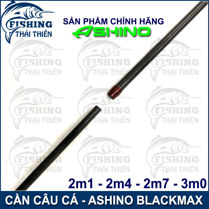 Cần câu cá Ashino BlackMax Cần 2 khúc máy đứng cán gỗ cần rỗng 2m1, 2m4, 2m7, 3m0