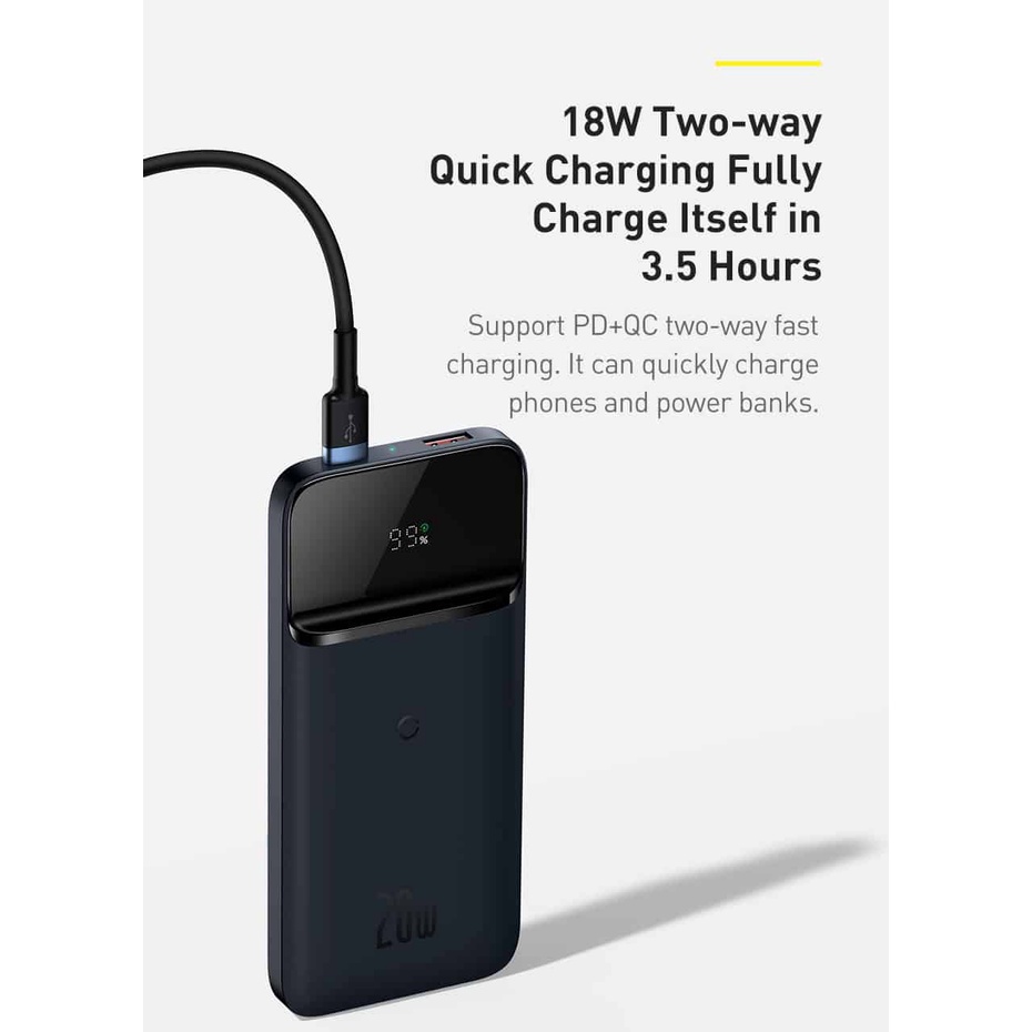 Pin Sạc Dự Phòng Baseus Không Dây Công Suất Sạc Nhanh 20W Dung Lượng 10.000mah Ba