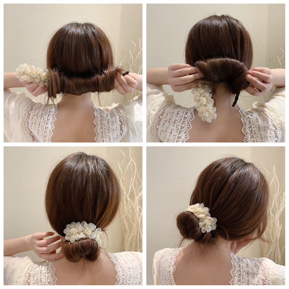 Kẹp tóc trang trí ren hoa thanh lịch thời trang dành cho nữ