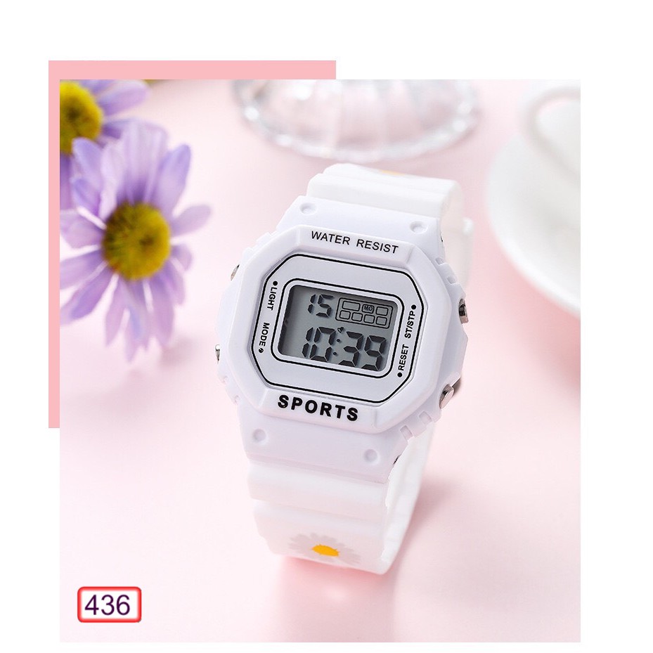 ĐỒNG HỒ THỂ THAO NAM NỮ SPORT DÂY IN HOA CÚC 436 THỜI TRANG SIÊU HOT | BigBuy360 - bigbuy360.vn