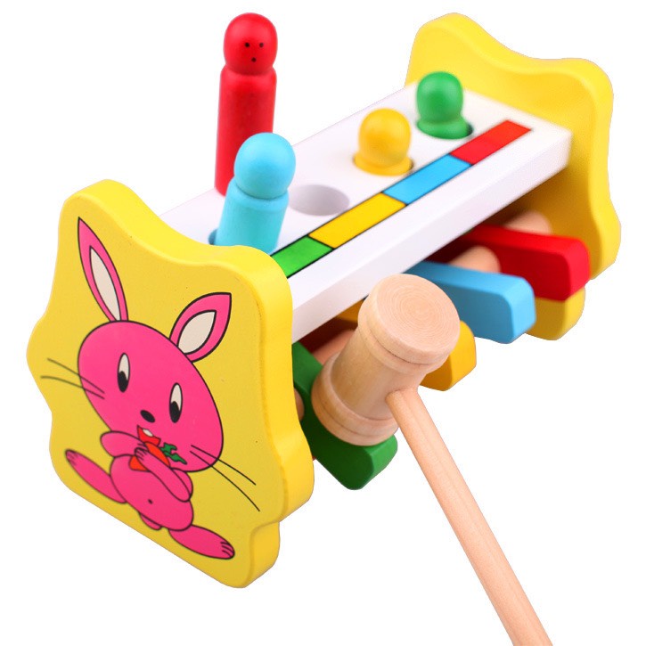 Đập chuột kết hợp đàn và tìm đường đa năng hình sư tử 3in1 và 7in1 - Đồ chơi gỗ cho bé