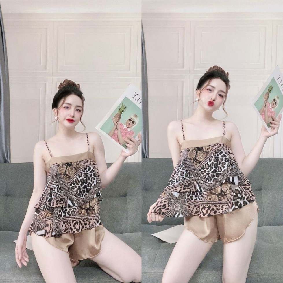 Đồ ngủ nữ BIGSIZE❣️FREE SHIP❣️Đồ ngủ sexy lụa Chiffon phối Satin cao cấp mềm mại xinh xắn < 65KG | BigBuy360 - bigbuy360.vn