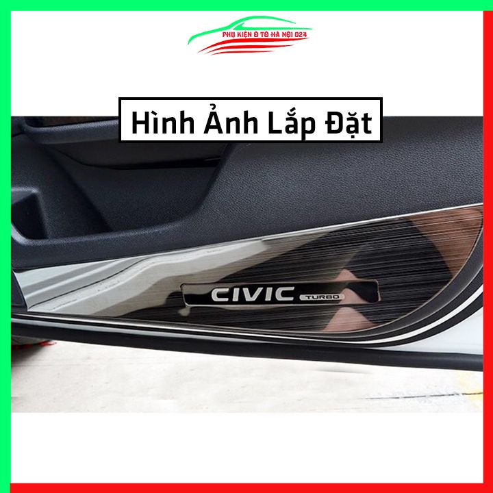 Bộ ốp tapli Civic 2016-2021 vân Titan chống xước va đập khi mở cửa và làm đẹp xe