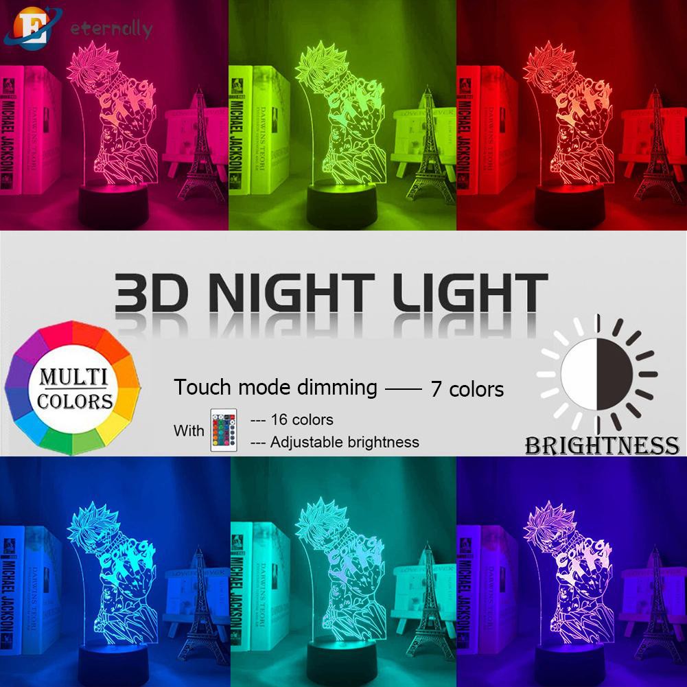 Đèn Ngủ Led 3d Hình Nhân Vật Anime Có Điều Khiển Từ Xa