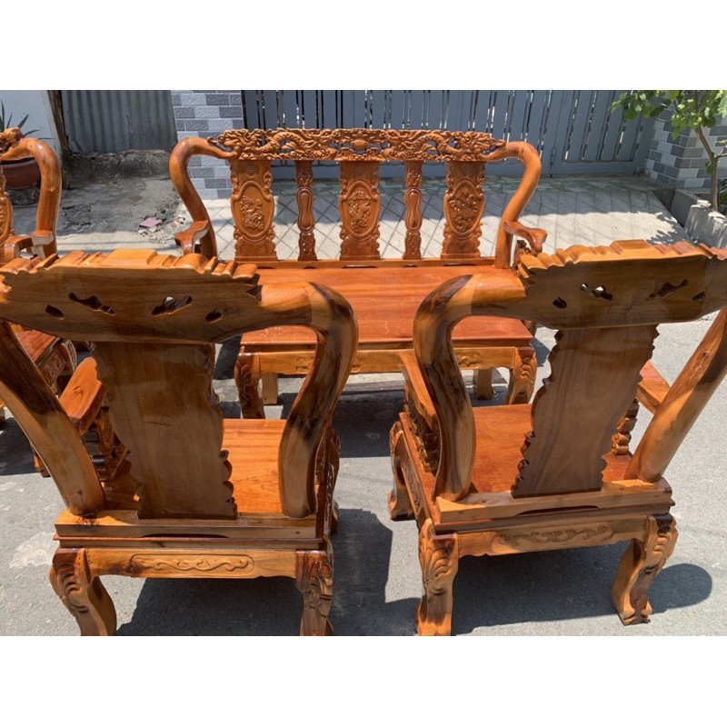 Bộ Salon bàn ghế gỗ 6 món 100% gỗ tự nhiên