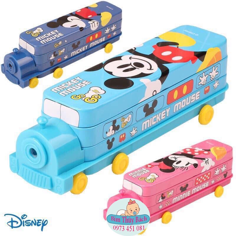 Hộp Đựng Bút Hình Xe Bus Hoạt Hình Disney Xinh Xắn  Kèm Gọt Bút