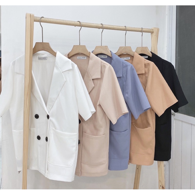 blazer cộc tay 4 khuy