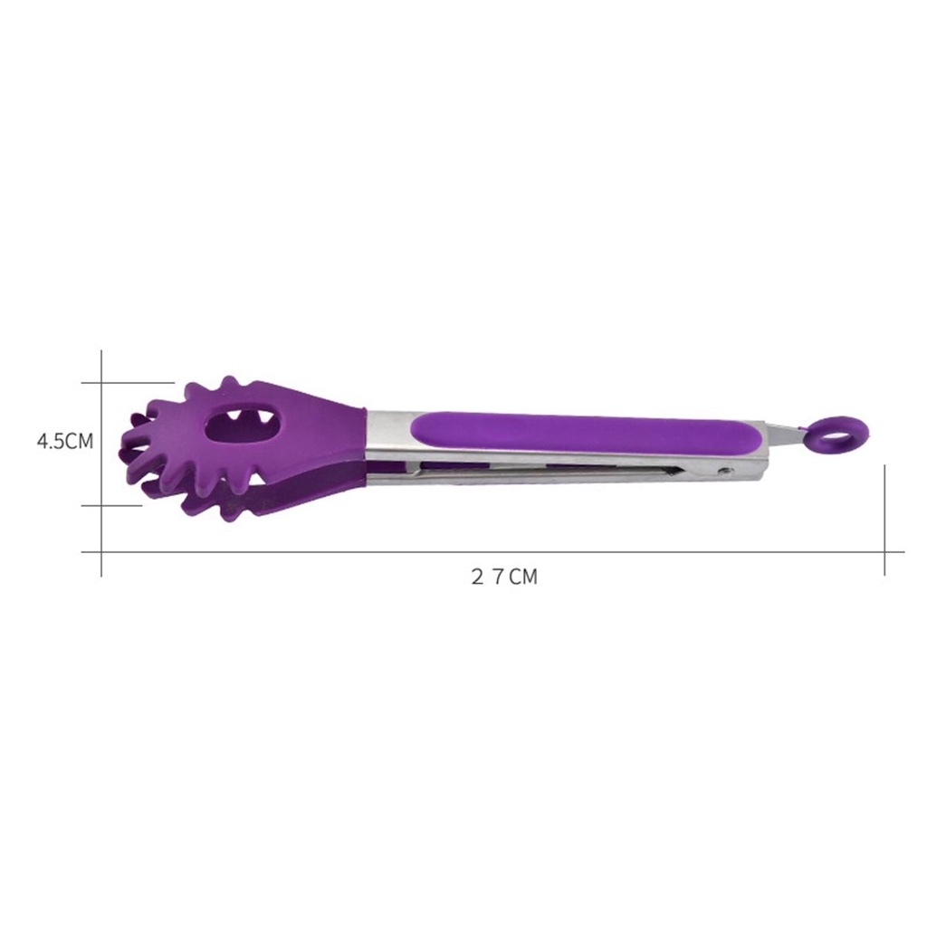 Kẹp Gắp Thức Ăn Bằng Silicone Tay Cầm Inox Cách Nhiệt Chống Trượt
