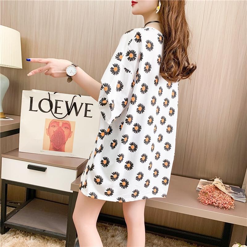 869224 - Áo thun nữ ngắn tay cổ tròn dáng dài mặc hè hàng nhập