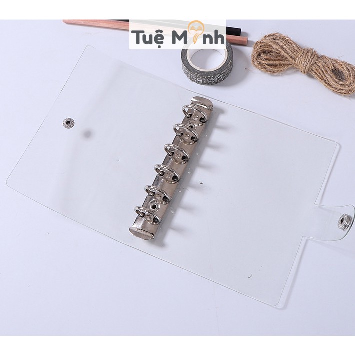 Bìa sổ còng nhựa dẻo A5/ B5 thay giấy refill VPP Tuệ Minh tặng kèm thước kẻ sổ còng P09