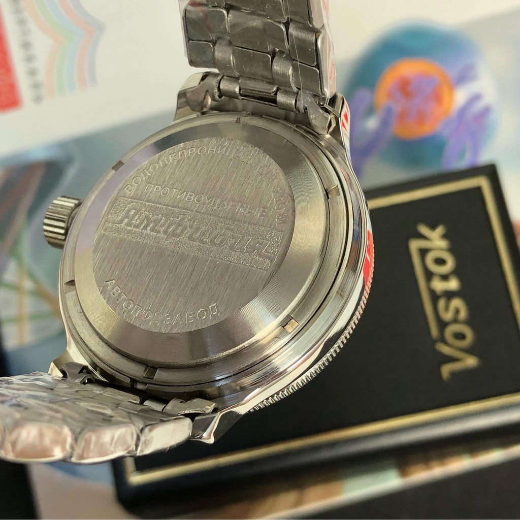 Đồng hồ Nam Vostok Amphibia máy automatic, size mặt 40, size dây 20, chống nước 20Atm, BH 1 năm. Đồng hồ Nga 420867
