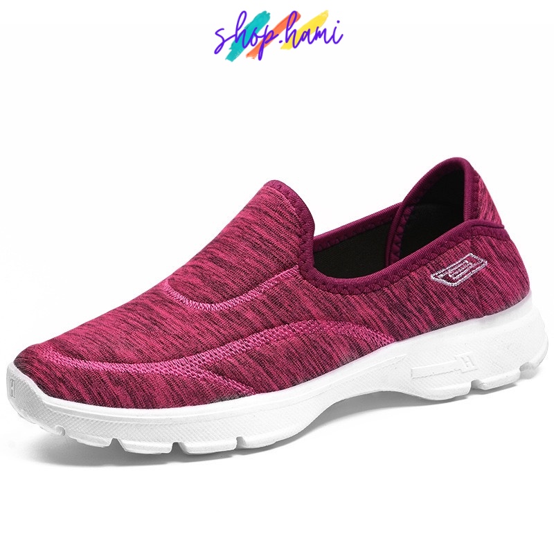 Giày Thể Thao Nữ Đẹp 2020 Không Dây Tiện Lợi  Mềm Mại Với 4 Màu Xanh Hồng Đen Ghi SHOP HAMI G09