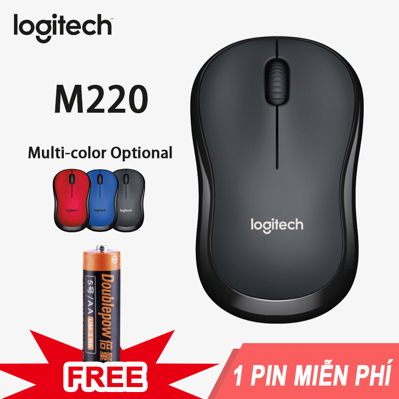 Chuột máy tính không dây Logitech M220 2.4GHz - Silent giảm tiếng ồn - Pin miễn phí - LJM220
