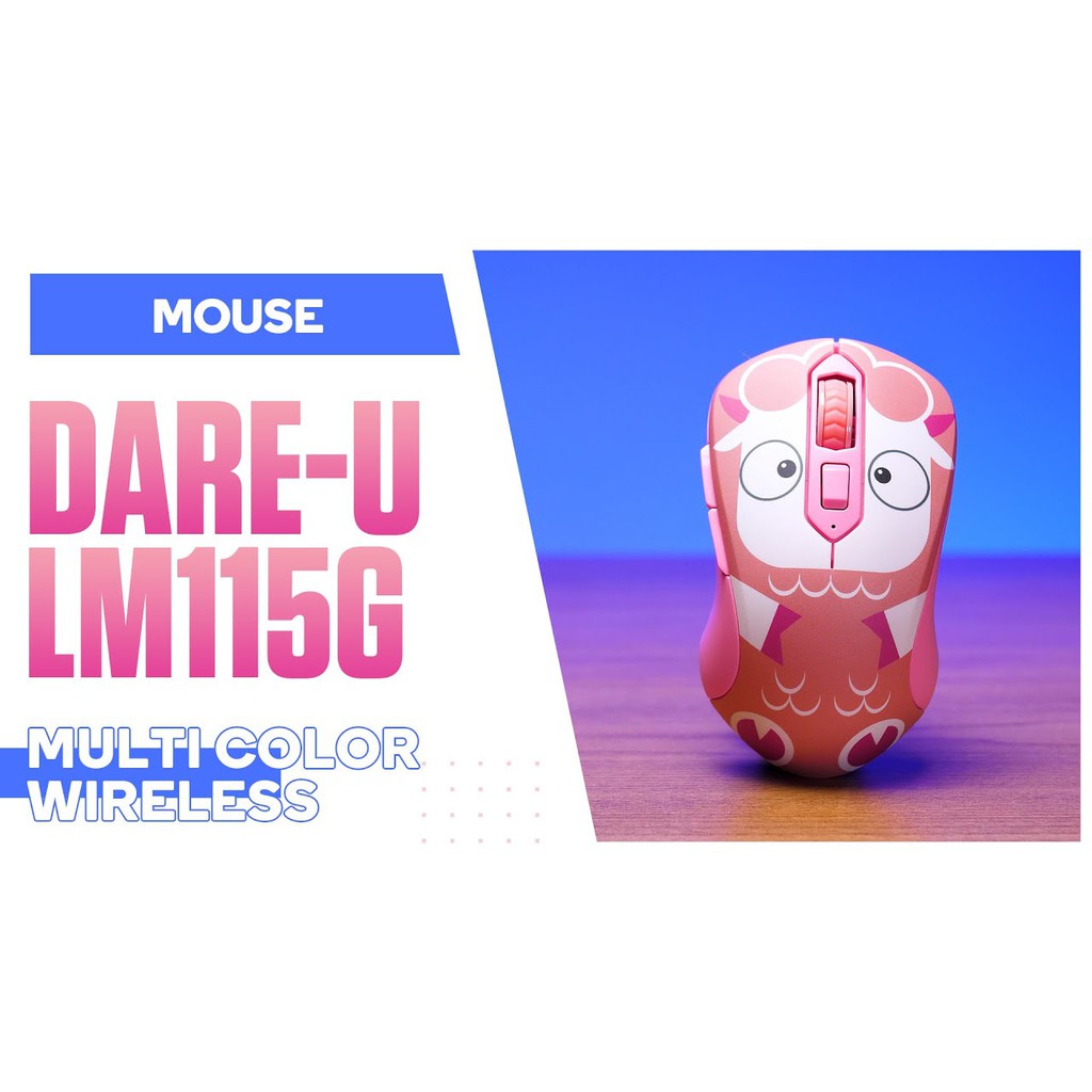 Chuột Không Dây Màu Hồng sử dụng kết nối Bluetooh cho Laptop - Chuột không dây DAREU LM115G Multi-Color Sheep CHính Hãng