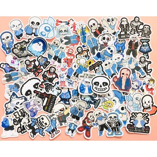 sticker sans Undertale 30-60 cái ép lụa khác nhau đề can bóc dán