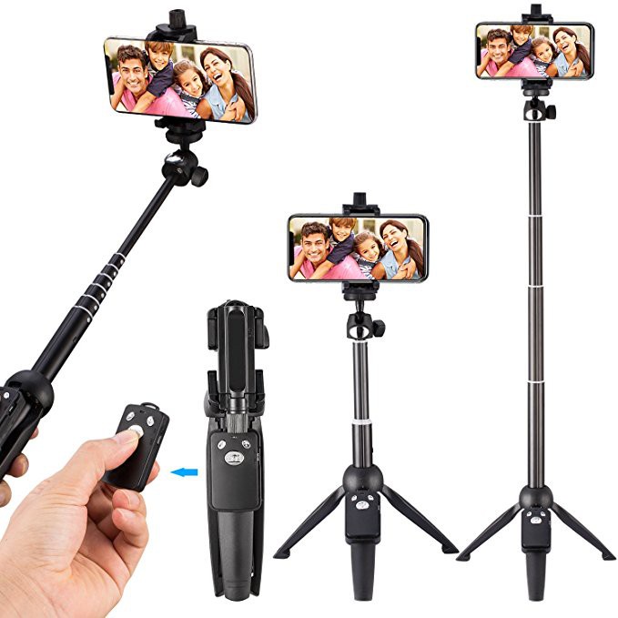 Gậy tự sướng Bluetooth Tripod đa năng K07, Gậy chụp hình selfie đa năng 3 chân chắc chắn, gọn gàng, tiện dụng