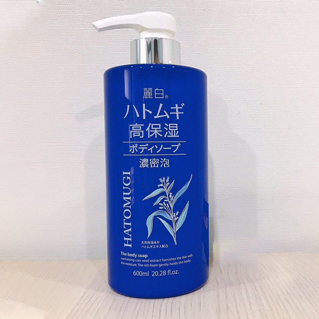 Sữa Tắm Dưỡng Ẩm Sâu, Trắng Da Hạt Ý Dĩ Reihaku Hatomugi Moisture Rich Body Soap 600ml